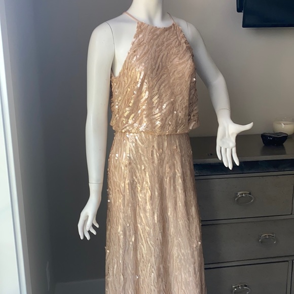 BHLDN Donna Morgan Sequin Alana Gown Size 6 - Picture 5 of 10